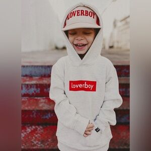 Little Trouble Loverboy Hoodie Grey Valentine’s Day 6T NWT